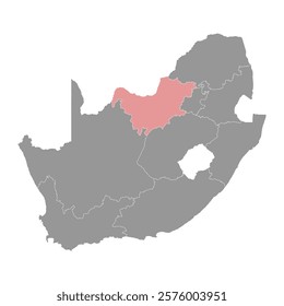 North West province map, administrative division of South Africa. Vector illustration.