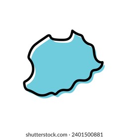 North West region of the Cameroon vector map illustration.