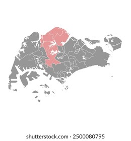 North West Singapore Community Development Council map. Vector illustration.