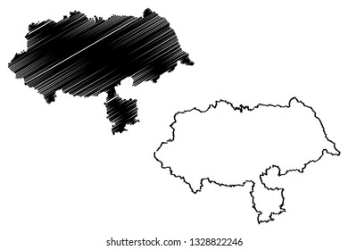North Yorkshire (United Kingdom, England, Non-metropolitan county, shire county) map vector illustration, scribble sketch North Yorkshire map svg
