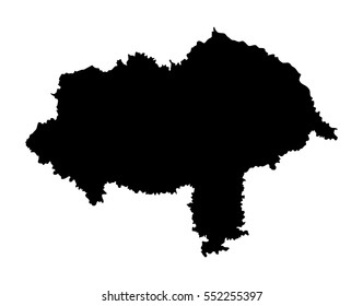 North Yorkshire vector silhouette map, county (or shire county) and larger ceremonial county in England. svg