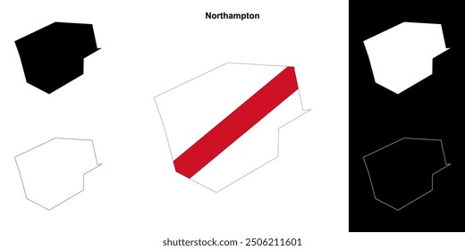 Northampton blank outline map set