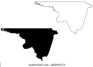 Northampton County, North Carolina State (U.S. county, United States of America, USA, U.S., US) map vector illustration, scribble sketch Northampton map