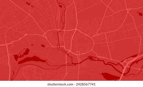 Northampton map, red streetmap poster of UK city