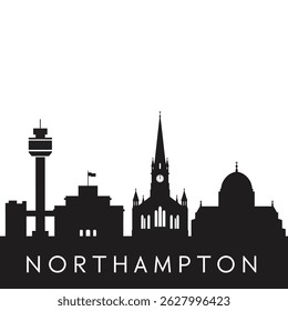 Northampton Skyline England vector silhouette.