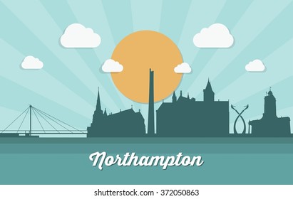Northampton UK skyline - vector illustration
