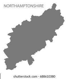 Northamptonshire county map England UK grey illustration silhouette shape