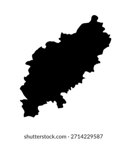 Mapa del condado de Northamptonshire ilustración de silueta de Vector aislada. Territorio en East Midlands, región de Inglaterra, Gran Bretaña, Reino Unido.  Sombra en forma de Northamptonshire.