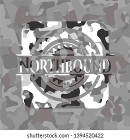 Northbound grey camo emblem. Vector Illustration.
