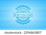 Northbound light blue water emblem background. Vector Illustration. Detailed. 