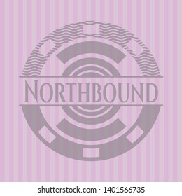 Northbound retro style pink emblem. Vector Illustration. Detailed.