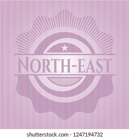 North-east badge with pink background