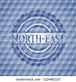 North-east blue polygonal emblem.