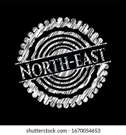 North-east with chalkboard texture. Vector Illustration. Detailed.