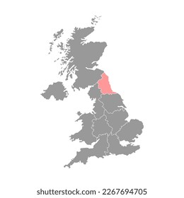Northeast England, UK region map. Vector illustration.