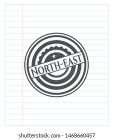 North-east pencil strokes emblem. Vector Illustration. Detailed.