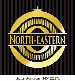 North-eastern gold emblem. Vector Illustration. Detailed.