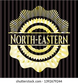 North-eastern golden badge. Vector Illustration. Detailed.