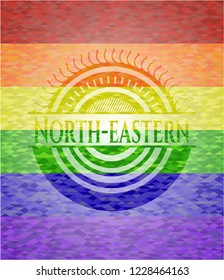 North-eastern lgbt colors emblem 