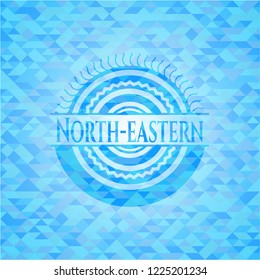 North-eastern light blue emblem. Mosaic background