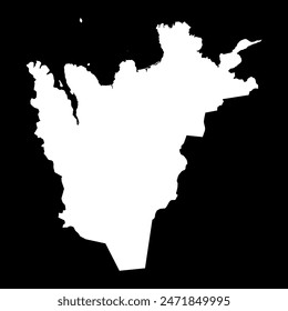 Karte der nordöstlichen Region, Verwaltungsbezirk von Island. Vektorillustration.