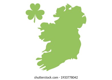 northen irleand and irleand map with clover leaf. saint patrick's day