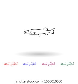 Northen pike multi color icon. Simple thin line, outline vector of fish icons for ui and ux, website or mobile application