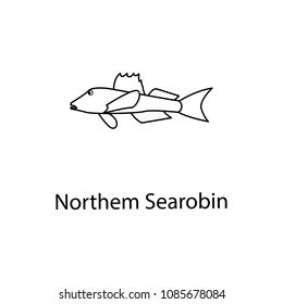 northen searobin icon. Element of marine life for mobile concept and web apps. Thin line northen searobin icon can be used for web and mobile. Premium icon on white background