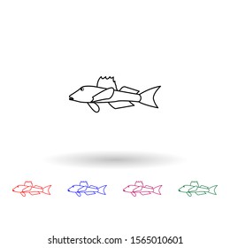 Northen searobin multi color icon. Simple thin line, outline vector of fish icons for ui and ux, website or mobile application