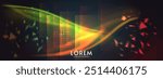 Northern aurora. Vector banner, logo or emblem template. Northern bright lights. On dark background.