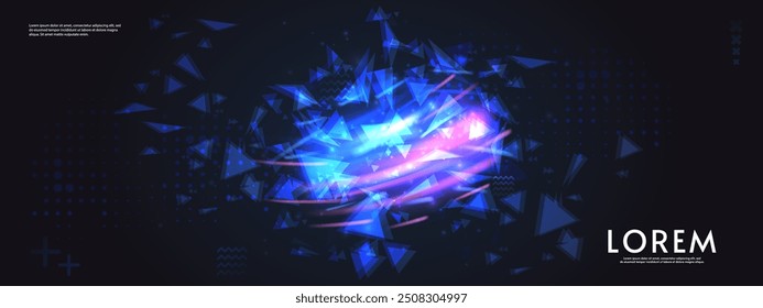 Aurora del norte. Anuncio de Vector, logotipo o Plantilla de emblema. Luces brillantes del norte. Sobre fondo oscuro.