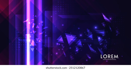 Northern aurora. Vector banner, logo or emblem template. Northern bright lights. On dark background.