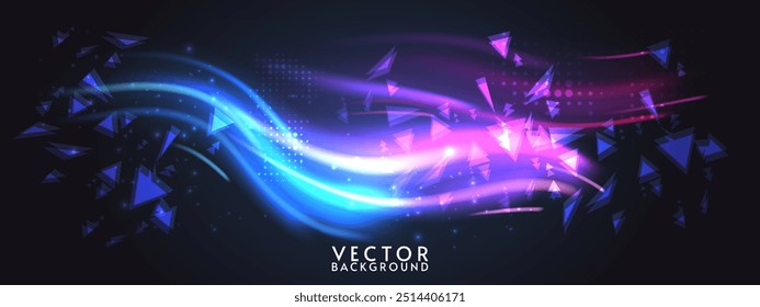 Nordamerikaner. Vektorbanner, Logo oder Emblemvorlage. Helle Nordlichter. Auf dunklem Hintergrund.