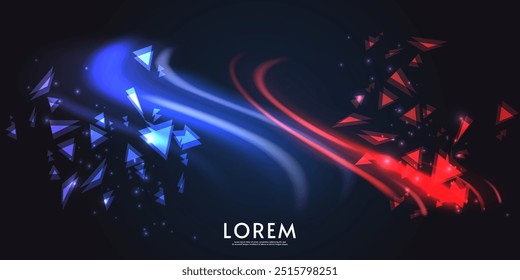 Aurora del norte. Anuncio de Vector, logotipo o Plantilla de emblema. Luces brillantes del norte. Sobre fondo oscuro.