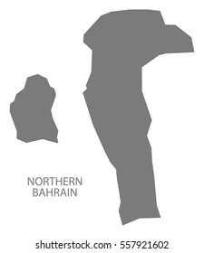 Northern Bahrain Map in grey