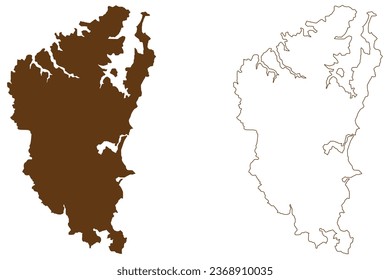 Northern Beaches Council (Commonwealth of Australia, New South Wales, NSW) map vector illustration, scribble sketch Northern Beaches map