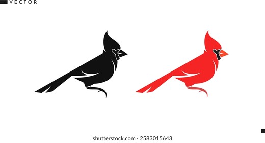 Northern cardinal bird vector illustration 