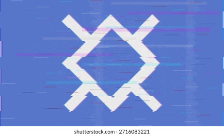 Vector Video de bandera de falla de Cheyenne del norte, distorsión dividida RGB, ilustración de marco abstracto digital