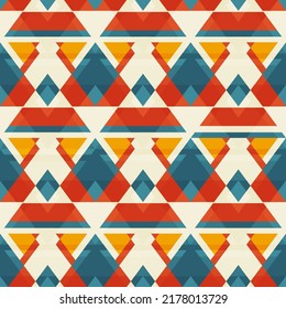 Northern colored triangle vector seamless pattern