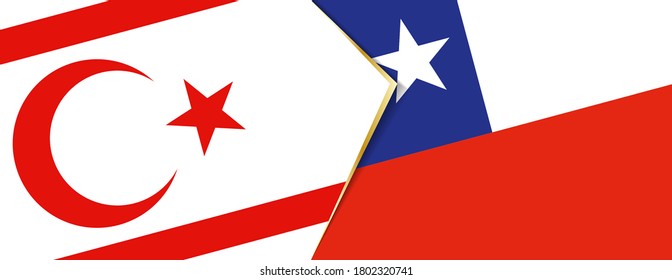 Northern Cyprus and Chile flags, two vector flags symbol of relationship or confrontation.
