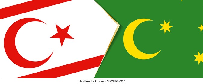 Northern Cyprus and Cocos Islands flags, two vector flags symbol of relationship or confrontation.