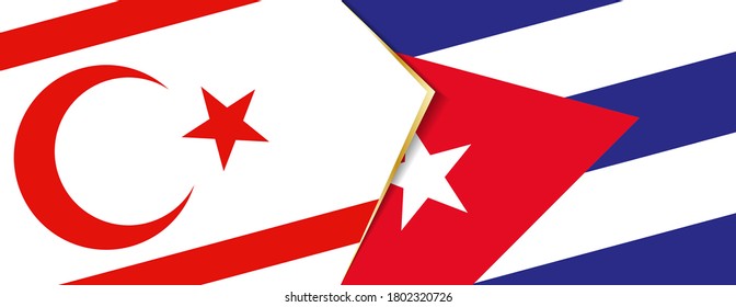Northern Cyprus and Cuba flags, two vector flags symbol of relationship or confrontation.