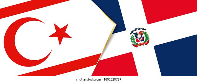 Northern Cyprus and Dominican Republic flags, two vector flags symbol of relationship or confrontation.