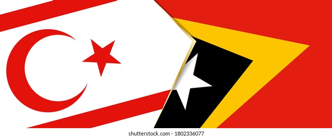 Northern Cyprus and East Timor flags, two vector flags symbol of relationship or confrontation.