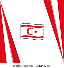 Plantilla de diseño de fondo del resumen de la bandera de Chipre Septentrional. Afiche del Día de la Independencia de Chipre del Norte en medios sociales. Bandera de Chipre Septentrional