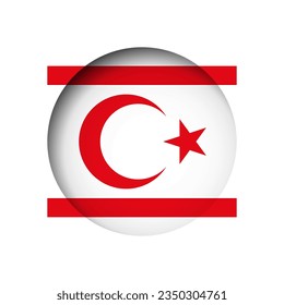 Northern Cyprus flag - behind the cut circle paper hole with inner shadow.