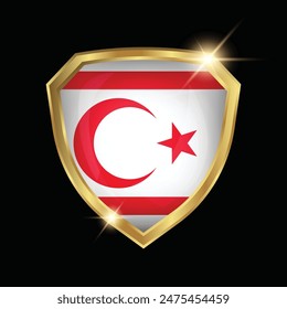 Northern Cyprus Flag Golden Shield Logo