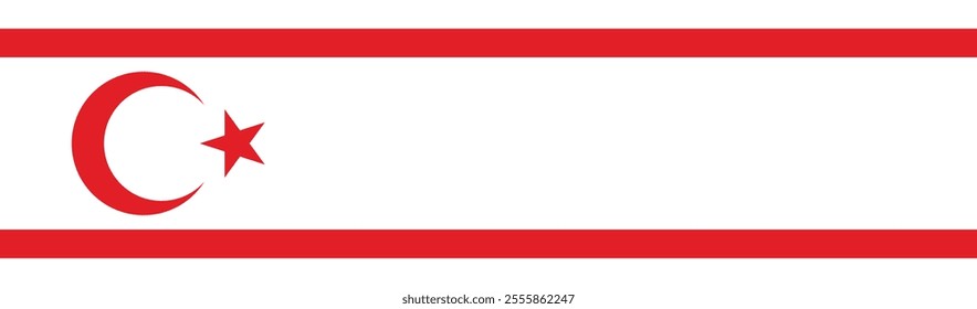 Northern Cyprus flag long banner digital vector illustration