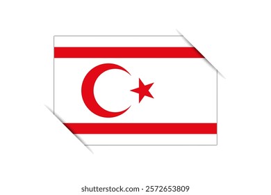 Northern Cyprus flag - rectangle colorful flag representing a country cultural identity and heritage. The essence of national pride and unity. Attached by the corners in a paper album