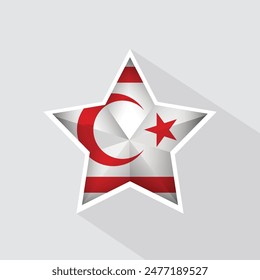 Northern Cyprus Flag Star Shape Icon